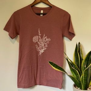 Bella Canvas Floral Short-sleeve Tee Shirt Mauve XS